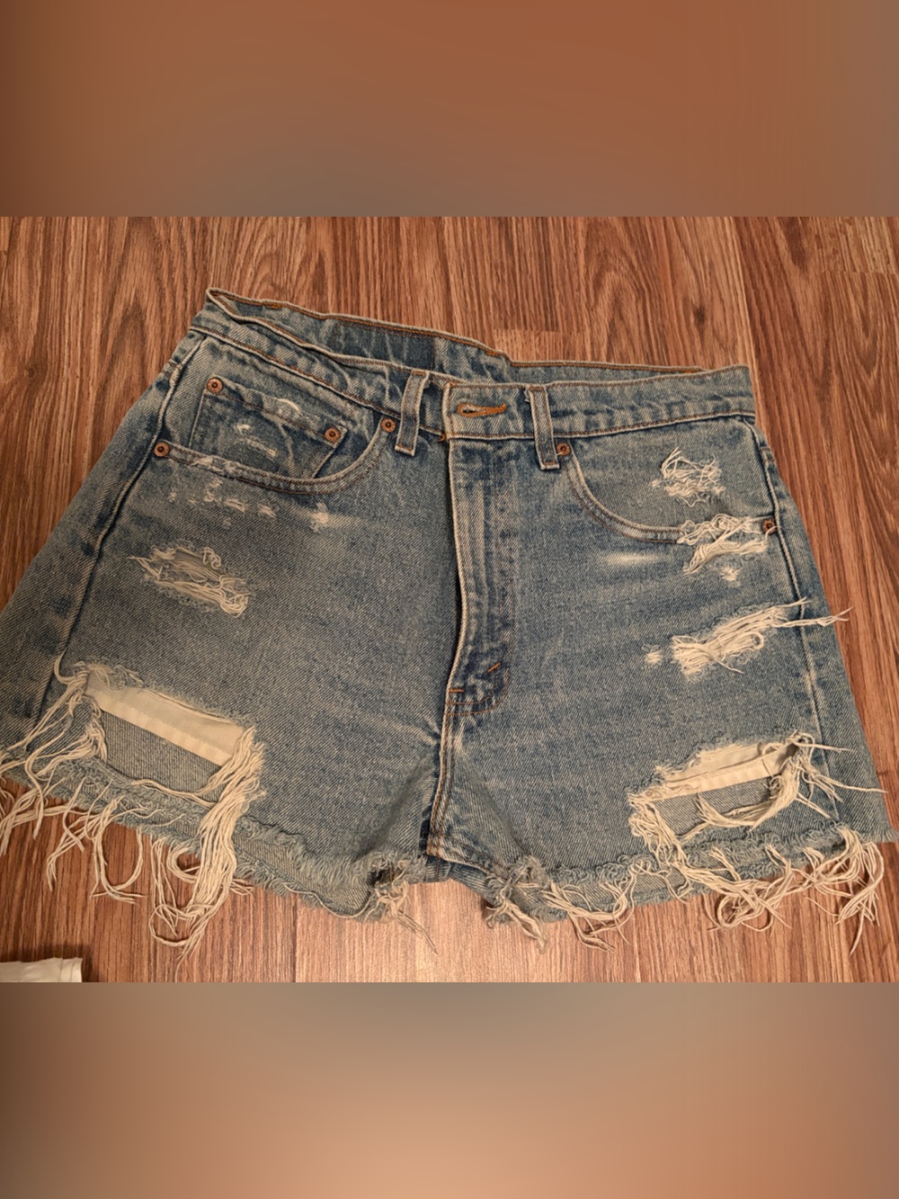 Vintage 505 Levi’s “SM” Distressed Denim Shorts